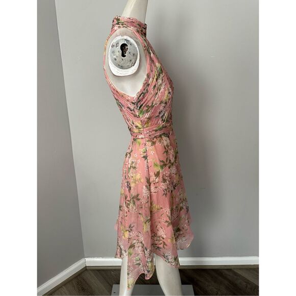 NWOT IEENA FOR MAC DUGGAL Pleated Halter Neck Floral Dress Size 0 $258 - Picture 8 of 11